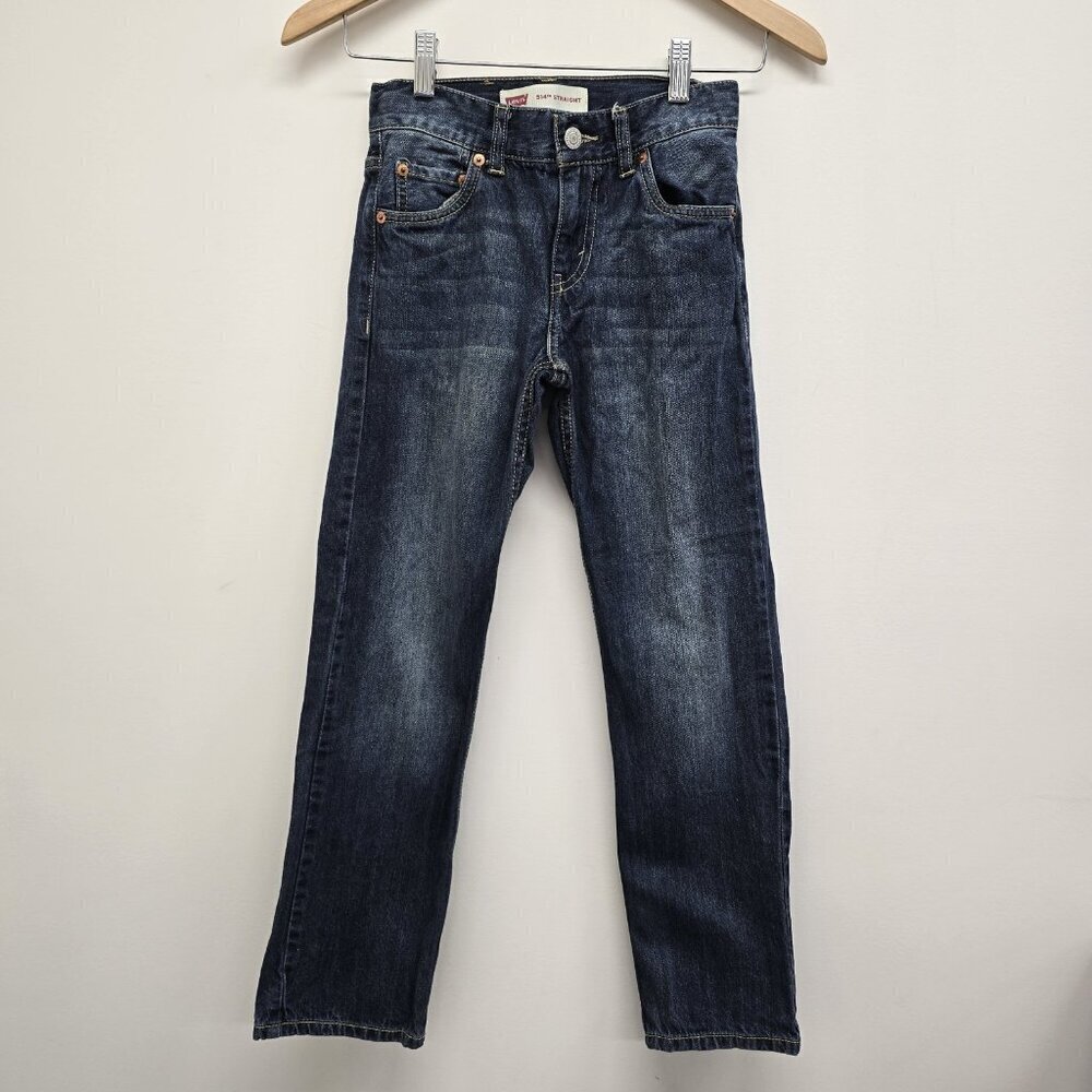 Levis 514 Straight Fit Jeans Boys Size 10 Regular Medium Wash Blue Denim School